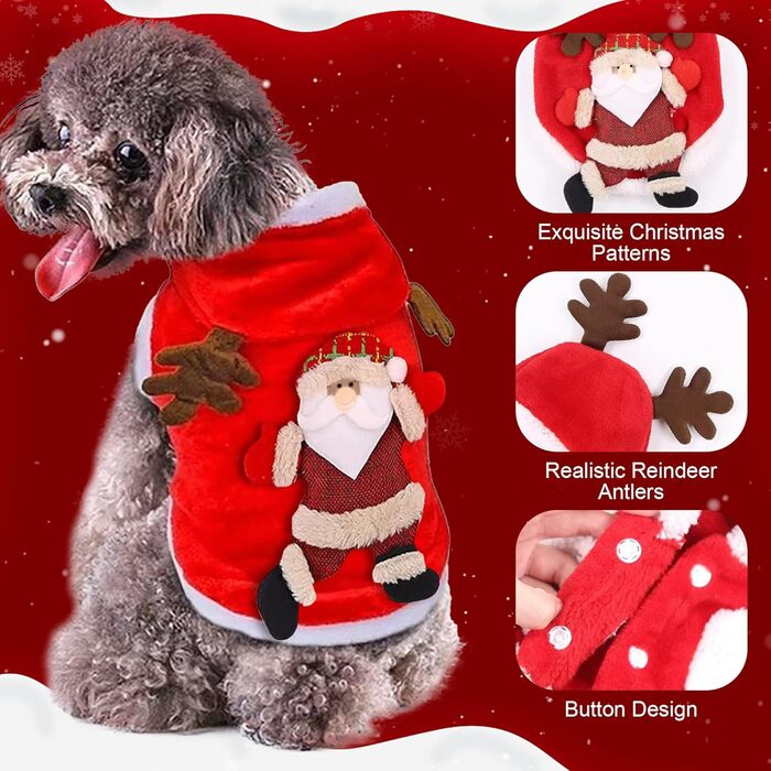 Теплий святковий пуловер для собак з високим коміром, розмір L (1 шт.)