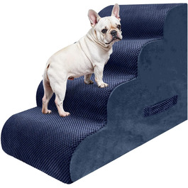 Сходинки для собак та котів PAWSCART, 4-ступеневі, блакитні, для ліжка, дивану, з антиковзким покриттям