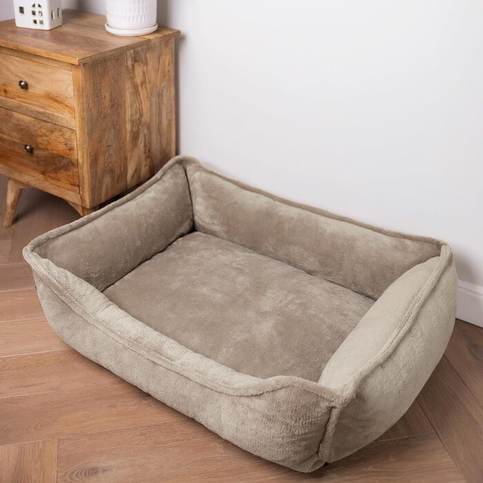 Ортопедичне собаче ліжко 4L Textil IRIS Premium-LINE з Memory Foam (100x80 см, коричневе)