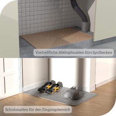 Килимок для котячого туалету OHMO з преміум-силікону 60x40 см, 2 шт., вологостійкий та BPA-free, легко чиститься, сірий (темно-сірий)