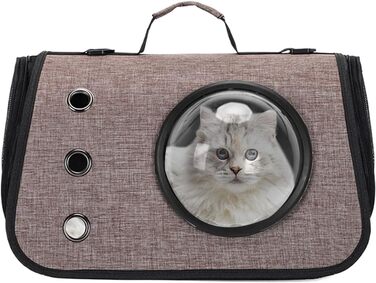 Транспортна сумка для кота/собаки: переноска для кота, переноска для собаки, дорожній аксесуар для тварин, складана переноска для маленьких та середніх котів/собак (Сірий)