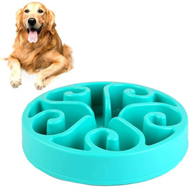 Миска для собак Slow Feeder, інтерактивна, лабіринт, синього кольору, протиковтання, для повільного годування