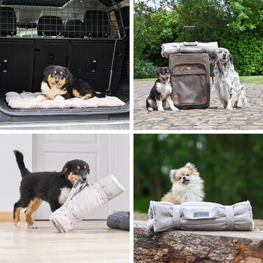 Матрац для собак XL (85x110 см), бежевий, знімне ліжко, для суглобів, легко переносити, машинка-мийка