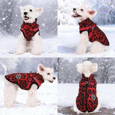 Теплий зимовий одяг для собак Avlot: червоний, розмір L, теплий флісовий одяг, водовідштовхуючий, для холодної погоди