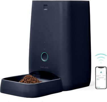 Автоматичний дозатор корму для собак DOGNESS 9L - програмований, з таймером, для великих собак, контроль порцій, білий/блакитний