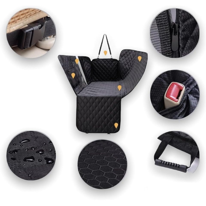 Захисний килимок для автомобіля Asato для собак та котів - водовідштовхувальний, з кишенею для аксесуарів