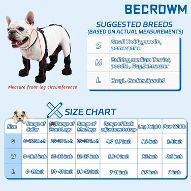 Водонепроникні чоботи для собак, захист подушечок лап для собак малого та великого розміру, регульоване взуття для домашніх тварин для прогулянок, м'які чоботи для домашніх тварин, захист лап (Чорний-UK, Великий)