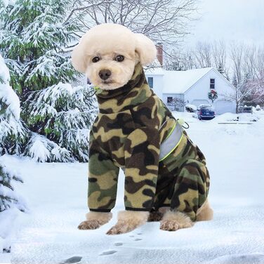 Піжама для собак з полярного флісу, тепла куртка та светр для маленьких та середніх собак, зимовий одяг для чотирилапих (X-Large, камуфляж)