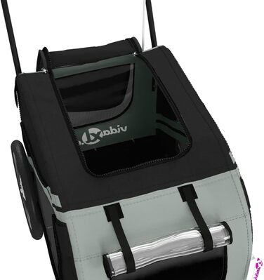 Причеп для тварин (122x52x53 см, чорний та сірий)