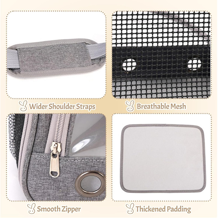 Транспортна переноска для дрібних тварин APKOL - переноска для морських свинок, кроликів, хом'яків, їжаків, сірого кольору