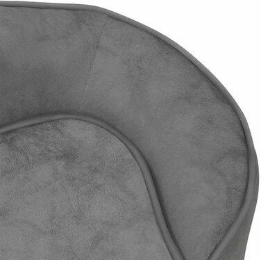 Софа для собак VidaXL 67x47x36 см, плюшеве ліжко для котів та собак (сірий)