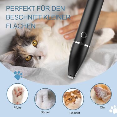 Триммер для обрізки кігтів собак з керамічним лезом - IPX7, USB, безпечний, тихий, чорний