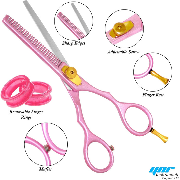 Професійний набір перукарських ножиць YNR (5,5 дюймів) – ножиці для стрижки та вирівнювання, гребінець, чохол. Підходить для чоловіків, жінок, дітей та дорослих.