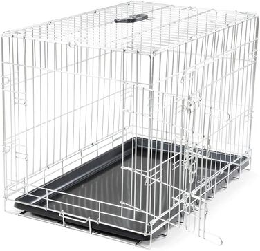 Складана металева клітка для транспортування Vadigran Classic, 76x48x55 см, срібляста, розмір L