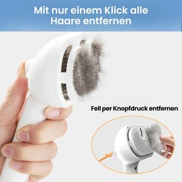 Фелліс 3-в-1 Щітка для котів з розпиленням та парою, масажна щітка для видалення шерсті для котів та собак, біла, 1 шт.