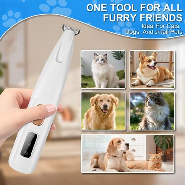 Професійний триммер для тварин PawTrim Pro з LED-підсвічуванням: бездротовий, водонепроникний, USB-зарядка, для собак, котів, догляду за лапами, вухами, обличчям та тілом