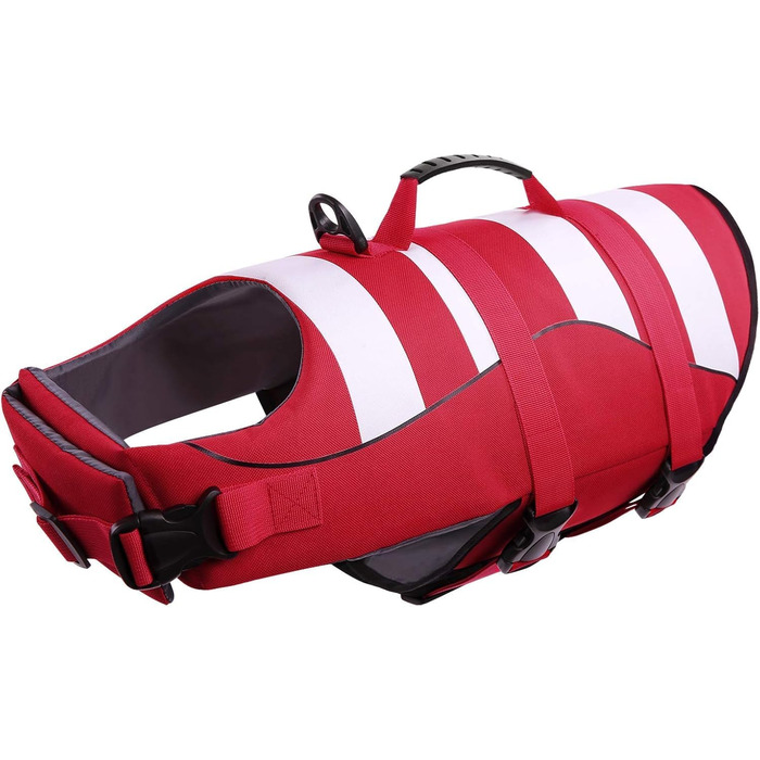 Спасальний жилет для собак великих порід ASENKU XXL - червоний, для Далматина, Чихуахуа, Французького бульдога, Лабрадора