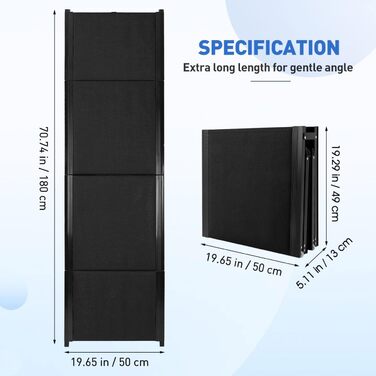 Рампа для собак Gadpiparty 180x50 см, автоскладана, до 136 кг, антиковзка поверхня, для SUV, вантажівок та високих входів