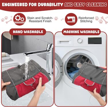 Водонепроникна куртка для собак, світловідбиваюча, вітрозахисна, тепла зимова куртка з м'яким флісовим підкладкою для собак маленьких та великих порід, для активного відпочинку, кемпінгу та походів у холодну погоду, червона (розмір S, спина 45 см)