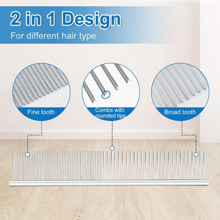 Щітка для грумінгу собак з довгим волоссям, вичісуюча щітка для золотистих пуделів, вичісуюча щітка для собак, довгі голки, розпушувач для собак (великий, вигнута)