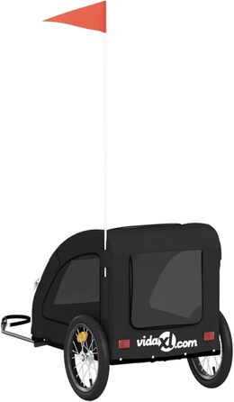 Транспортувальний причіп для собак та котів, 125x63x66 см, Oxford-Gewebe, Model 93959 (Чорний)