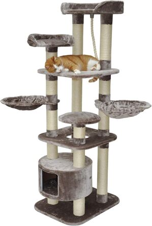 nanook Котячий дряпак XXL Kira 174x60x50 см з будиночком, стійкий і великий