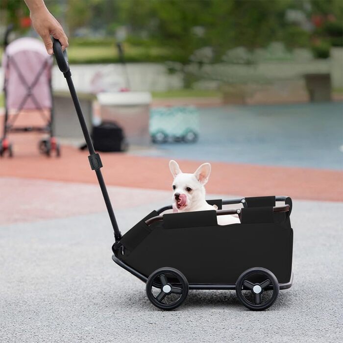 Візок для собак Homewell: складаний, багатофункціональний, з висувним ручками (чорний)