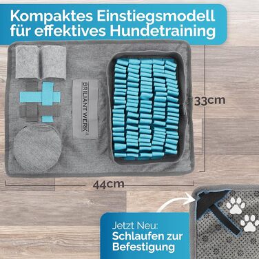 Килимок-іграшка для собак - міцний матеріал, 5 елементів для тренування, 3 рівні складності, інтелектуальна іграшка для собак будь-якого розміру (Блакитний)