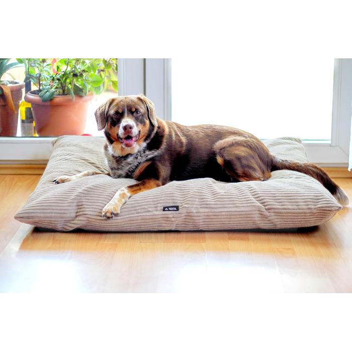 Килимок для собак 4L Textil ZOE: м'який, зручний, з блискавкою, для великих собак, з можливістю прання (графіт, смужки)