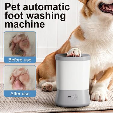 Електричний очищувач лап для собак та котів Fdit, 2 швидкості, 360° обертання, USB-зарядка, для маленьких та середніх порід