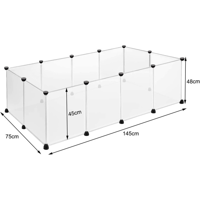 Клітка-вольєр для кроликів та морських свинок TRMLBE, 12 штук, 145x75x48 см