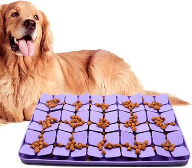 Килимок для собак Katzenschlamm з силіконовими кульками та присосками, лінза для собак, зменшує нудьгу, підходить для ласощів та корму, фіолетовий