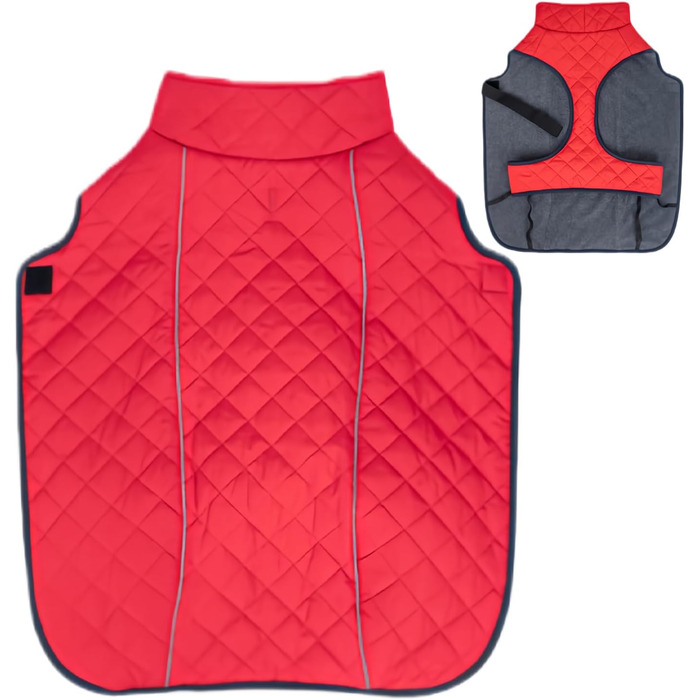 Зимовий теплий жилет для собак | Вітростійкий бавовняний жилет - теплий та м'який жилет для собак, для пікніків, прогулянок, катання на лижах, кемпінгу та міських прогулянок (червоний)