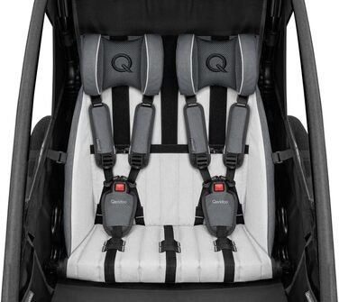 Qeridoo Sportrex 2 Limited Edition Jeans Blue: Дитячий велопричіп для 2 дітей, 360° обертове колесо, захист голови