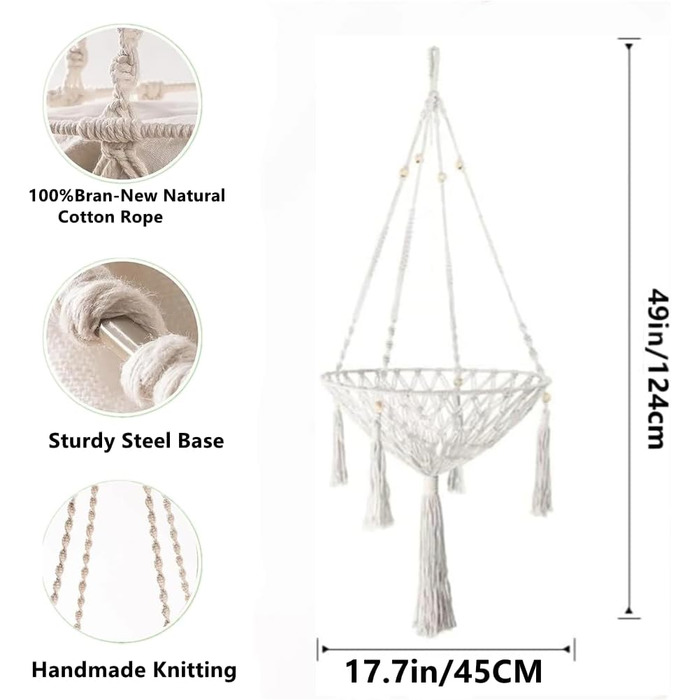 Гамак для кота Nicoone Katze, бавовна, підвісне ліжко для кота, гамак для вікна, гніздо для кота, підвісна котяча ліжечко, білий, 45 см