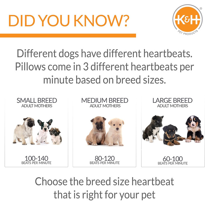 K&H Pet Products заспокійлива іграшка для собак з імітацією серцебиття, подушка-серце, для великих порід, 25,4 см, червона