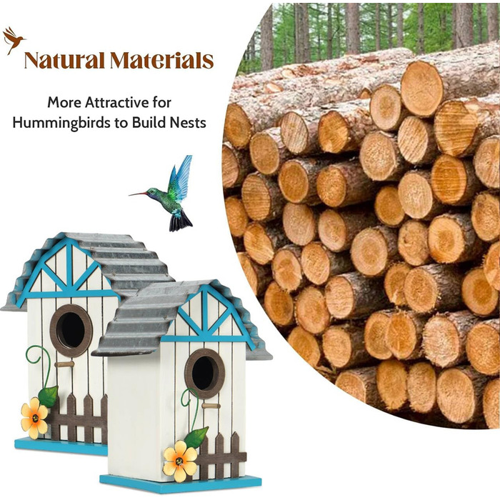 Дерев'яний будиночок для птахів Vogelhaus - годівниця та гніздовий ящик для диких птахів (28x18.5x31.5 см)