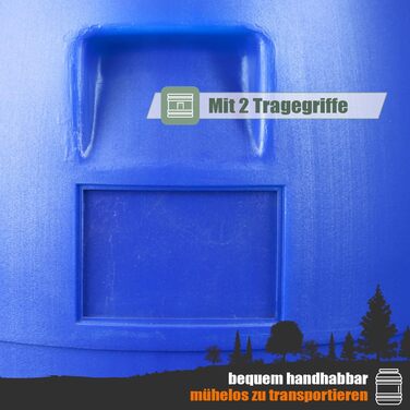 Футлярна бочка 60л з кришкою та обідком, харчова, 34см, універсальна, для саду (Блакитна)