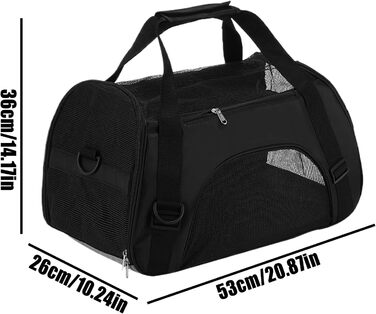 Сумка-переноска для тварин, портативна, для цуценят, чорна: дихаюча, неслизька, для подорожей та прогулянок