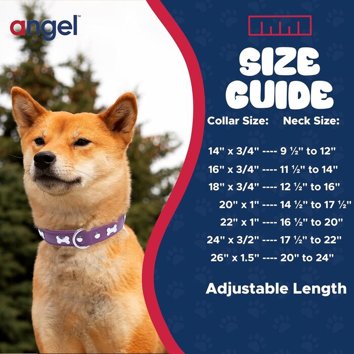 Шкіряний нашийник для собак Angel Pet Supplies, подвійний, фіолетовий, з кісточками, регульований, 29-36 см, преміум якість