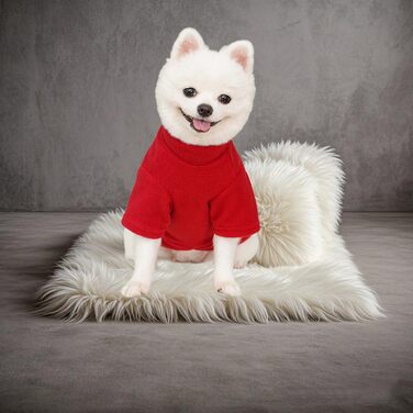 Флісові пуловери для собак (2/3 шт.) - теплі, м'які, з ролетним коміром, для маленьких собак, кошенят, тепла зимова одяг для домашніх тварин (A-Сірий, Червоний, L)