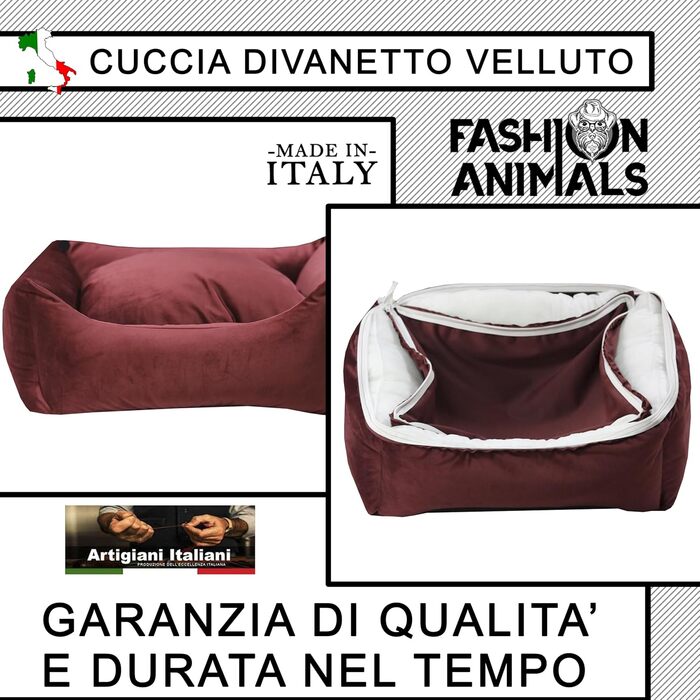 Практичне лежанка для домашніх тварин з блискавкою – м'яка подушка з сатину для собак та котів – знімний чохол – 2 розміри (M, Бордовий)