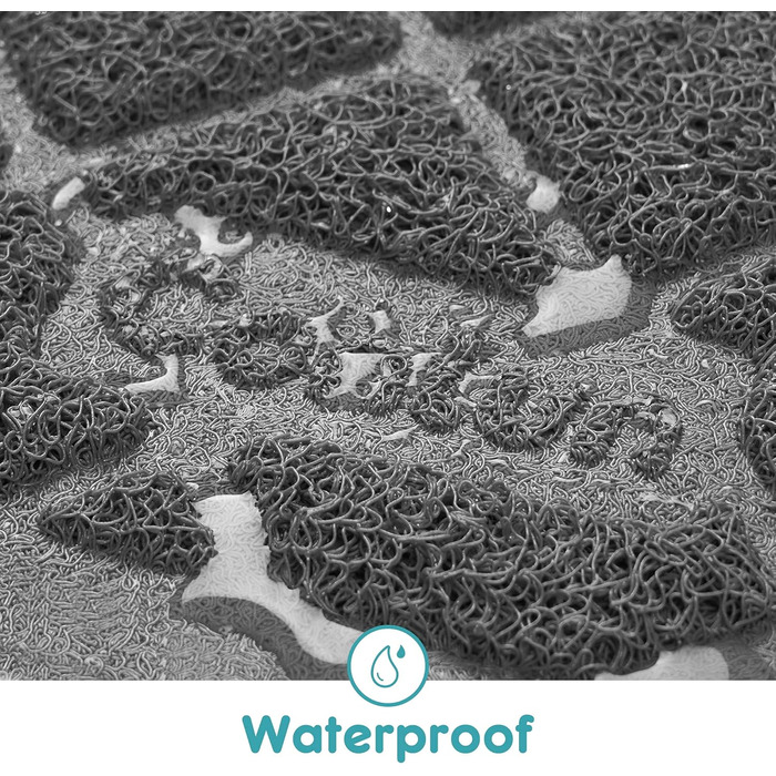 Килимок для котячого туалету Conlun Katzenklo Matte, сірий/чорний, 89x58/119x89 см, сітка для контролю розсипання, вологостійкий