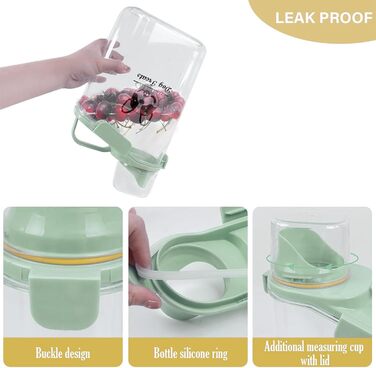 Контейнер для корму для собак 2.8L, герметичний, вологостійкий, BPA-free, прозорий, зелений 1391-Dog-Green