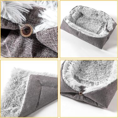 Килимок-лежанка для котів та собак середніх порід, 2-в-1, плюшевий, теплий, самонагрівальний, для дому