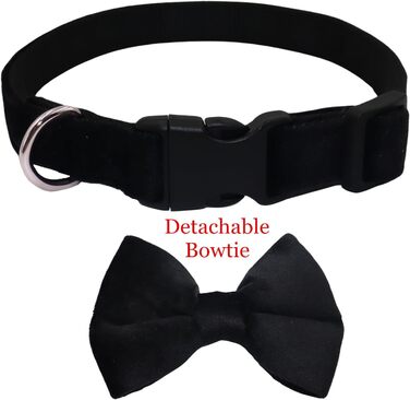 Нашийник для собак Vioett (L, Чорний) з фіксуючим тросом, м'яка оксамитова тканина, для великих собак