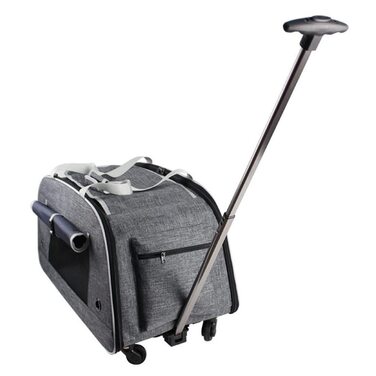 Транспортна переноска для тварин Samnuerly: складана переноска для собак та котів середніх та маленьких порід, з колесами та регульованою ручкою