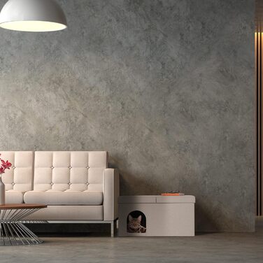 Кігтечка для котів Relaxdays, складана лавка, кімнатні меблі для тварин, притулок для котів, бежевий, 1 шт.