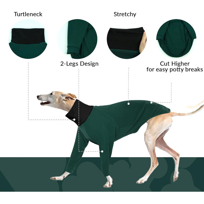 Теплий плед для Whippet, Greyhound: флісовий халат, одяг для собак, піжама (Оливковий, S)