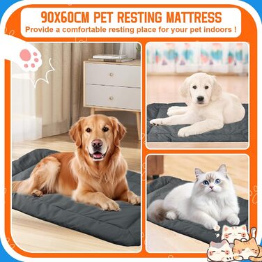 Лежанка для собак середнього розміру 90x60 см: водонепроникна, портативна, складана, для подорожей, в переноску, на диван, в авто
